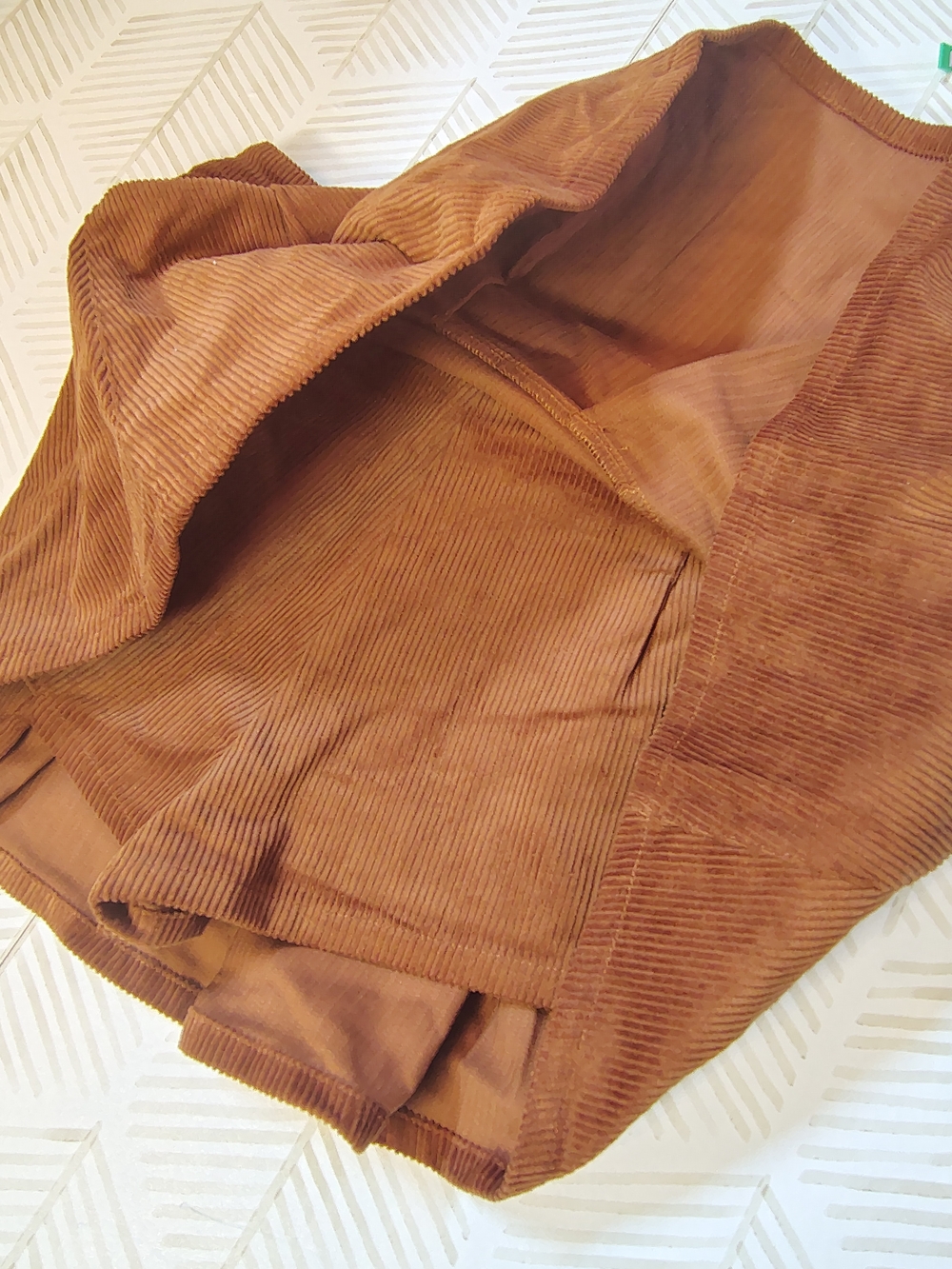 Alter'd State Rust Orange Brown Corduroy Women's Pleated Skirt Medium Boho Cotto - Picture 9 of 10